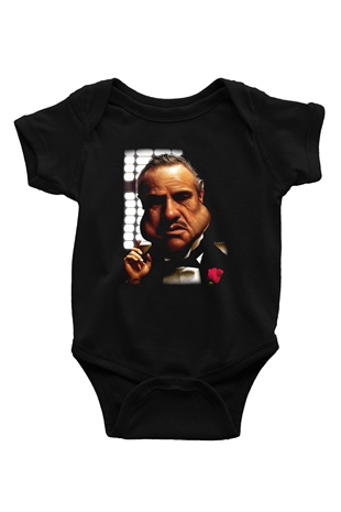 Godfather Baskılı Siyah Bebek Body - Zıbın
