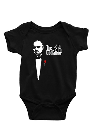Godfather Baskılı Siyah Bebek Body - Zıbın
