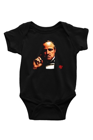 Godfather Baskılı Siyah Bebek Body - Zıbın