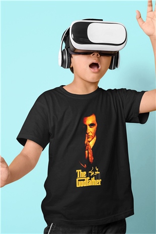Godfather Baskılı Siyah Unisex Çocuk Tişört