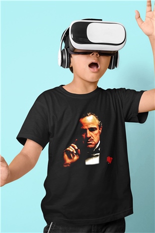 Godfather Baskılı Siyah Unisex Çocuk Tişört