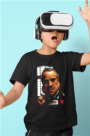 Godfather Baskılı Siyah Unisex Çocuk Tişört