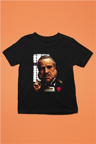 Godfather Baskılı Siyah Unisex Çocuk Tişört