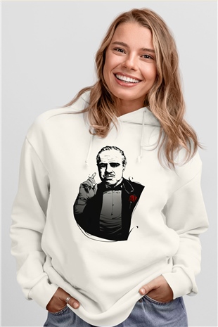 Godfather Beyaz Unisex Hoodie