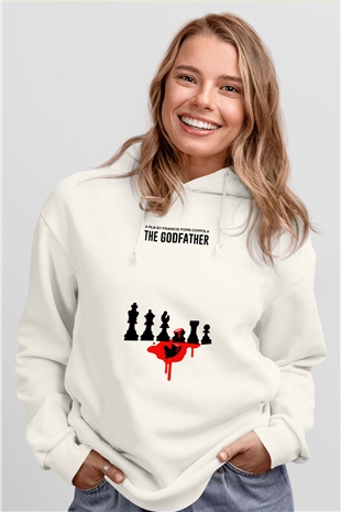 Godfather Beyaz Unisex Hoodie