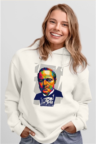 Godfather Beyaz Unisex Hoodie