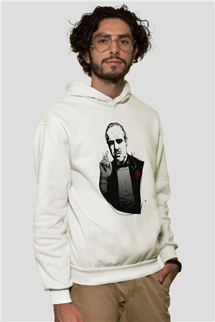 Godfather Beyaz Unisex Hoodie