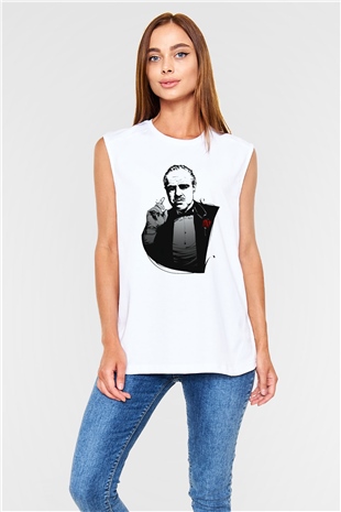 Godfather Beyaz Unisex Kolsuz Tişört