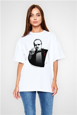 Godfather Beyaz Unisex Oversize Tişört T-Shirt