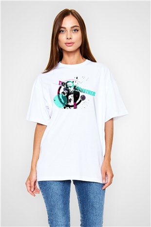 Godfather Beyaz Unisex Oversize Tişört T-Shirt