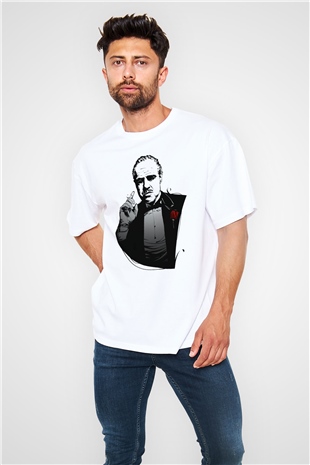 Godfather Beyaz Unisex Oversize Tişört T-Shirt