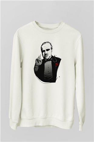 Godfather Beyaz Unisex Sweatshirt