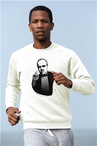 Godfather Beyaz Unisex Sweatshirt