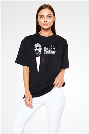 Godfather Siyah Unisex Oversize Tişört T-Shirt