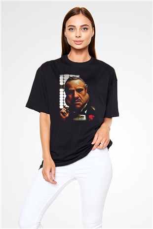 Godfather Siyah Unisex Oversize Tişört T-Shirt