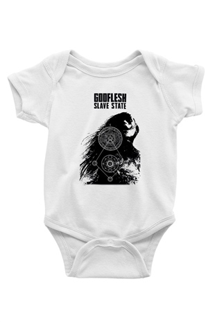 Godflesh Baskılı Beyaz Unisex Bebek Body - Zıbın
