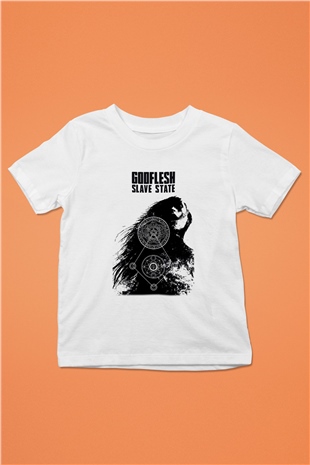 Godflesh Baskılı Beyaz Unisex Çocuk Tişört