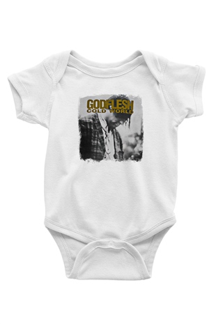 Godflesh Baskılı Unisex Beyaz Bebek Body - Zıbın