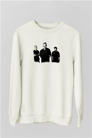 Godflesh Baskılı Unisex Beyaz Sweatshirt
