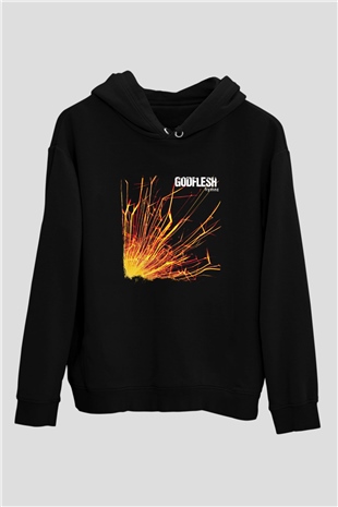 Godflesh Baskılı Unisex Siyah Hoodie