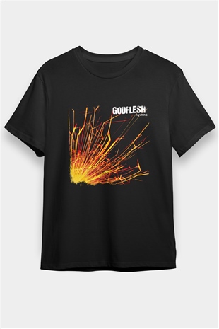 Godflesh Baskılı Unisex Siyah Tişört