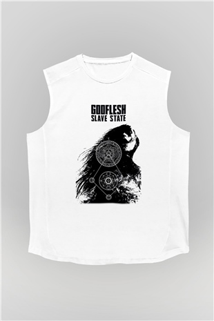 Godflesh Beyaz Unisex Kolsuz Tişört
