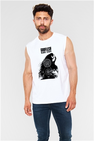Godflesh Beyaz Unisex Kolsuz Tişört