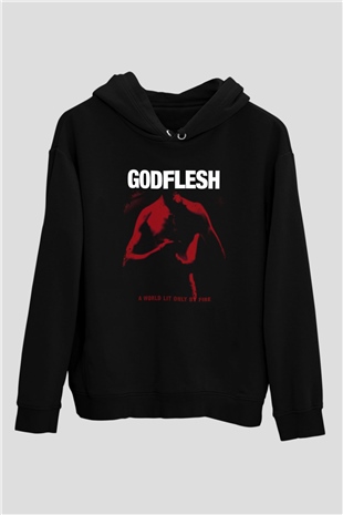 Godflesh Siyah Unisex Kapüşonlu Sweatshirt