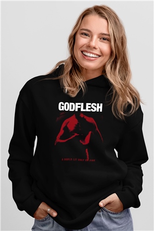 Godflesh Siyah Unisex Kapüşonlu Sweatshirt