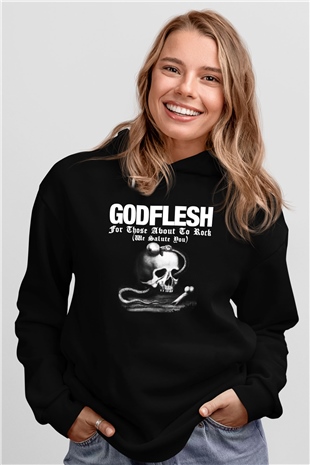 Godflesh Siyah Unisex Kapüşonlu Sweatshirt