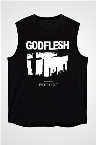 Godflesh Siyah Unisex Kolsuz Tişört
