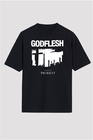 Godflesh Siyah Unisex Oversize Tişört T-Shirt