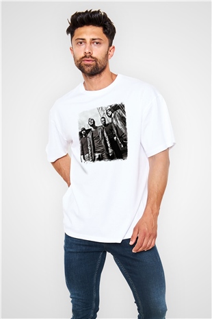 Godsmack Baskılı Unisex Beyaz Oversize Tişört