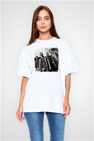 Godsmack Baskılı Unisex Beyaz Oversize Tişört