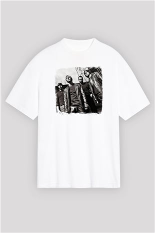 Godsmack Baskılı Unisex Beyaz Oversize Tişört