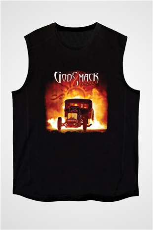 Godsmack Baskılı Unisex Siyah Kolsuz Tişört