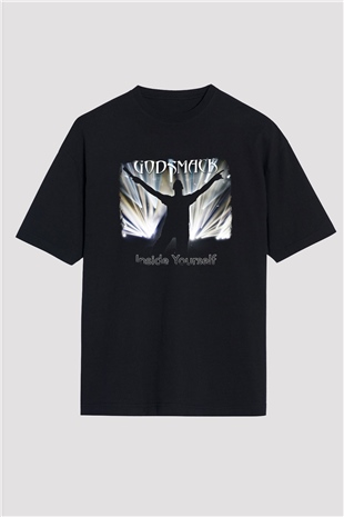 Godsmack Baskılı Unisex Siyah Oversize Tişört