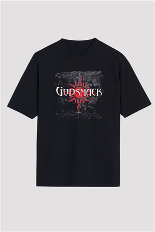 Godsmack Baskılı Unisex Siyah Oversize Tişört