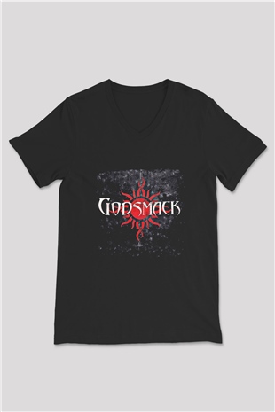 Godsmack Baskılı Unisex Siyah V Yaka Tişört