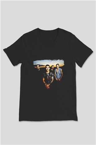 Godsmack Baskılı Unisex Siyah V Yaka Tişört