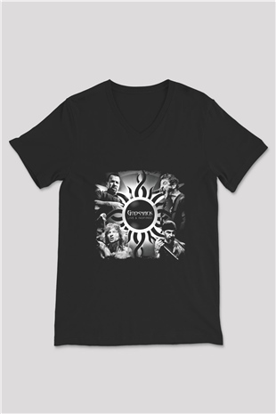 Godsmack Baskılı Unisex Siyah V Yaka Tişört
