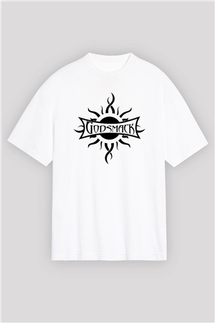 Godsmack Beyaz Unisex Oversize Tişört T-Shirt