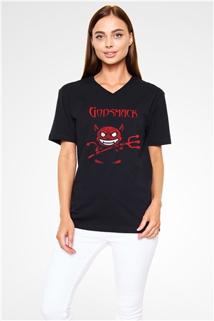 Godsmack Siyah Unisex V Yaka Tişört