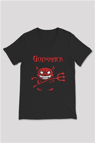 Godsmack Siyah Unisex V Yaka Tişört