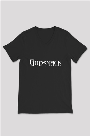 Godsmack Siyah Unisex V Yaka Tişört T-Shirt