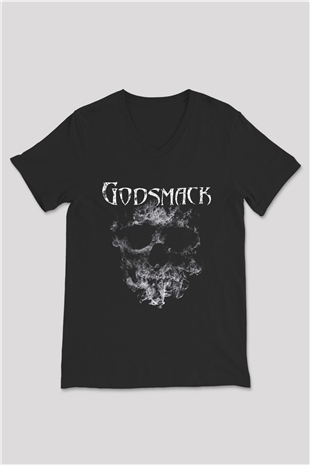 Godsmack Siyah Unisex V Yaka Tişört T-Shirt