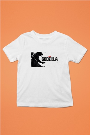 Godzilla Baskılı Beyaz Unisex Çocuk Tişört