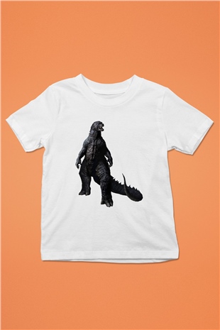 Godzilla Baskılı Beyaz Unisex Çocuk Tişört