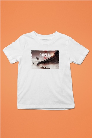 Godzilla Baskılı Beyaz Unisex Çocuk Tişört