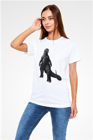 Godzilla Beyaz Unisex Tişört T-Shirt